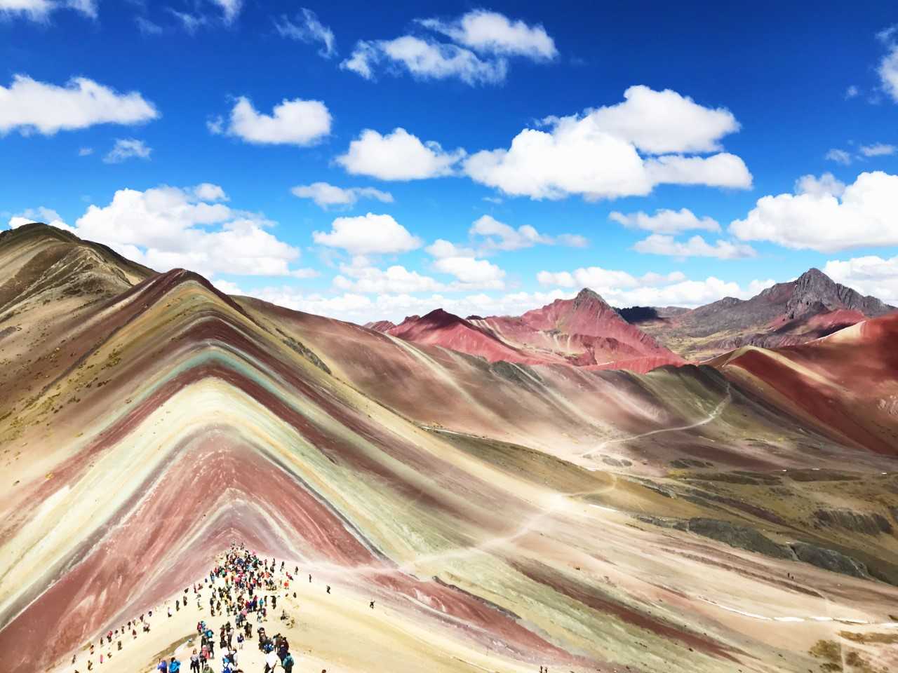 Jake's view of Rainbow Mountain in Peru